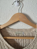 Vintage Cable Knit Cotton Sweater (L)