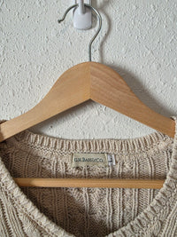 Vintage Cable Knit Cotton Sweater (L)