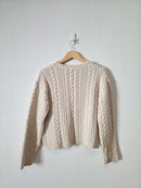 Vintage Cable Knit Cotton Sweater (L)
