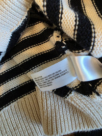 Striped Cotton Crewneck Cardigan (L)
