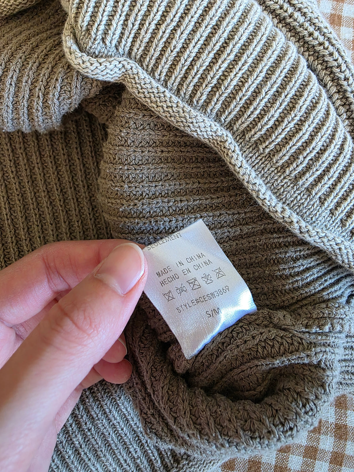 Taupe Oversized Cotton Sweater (S/M)