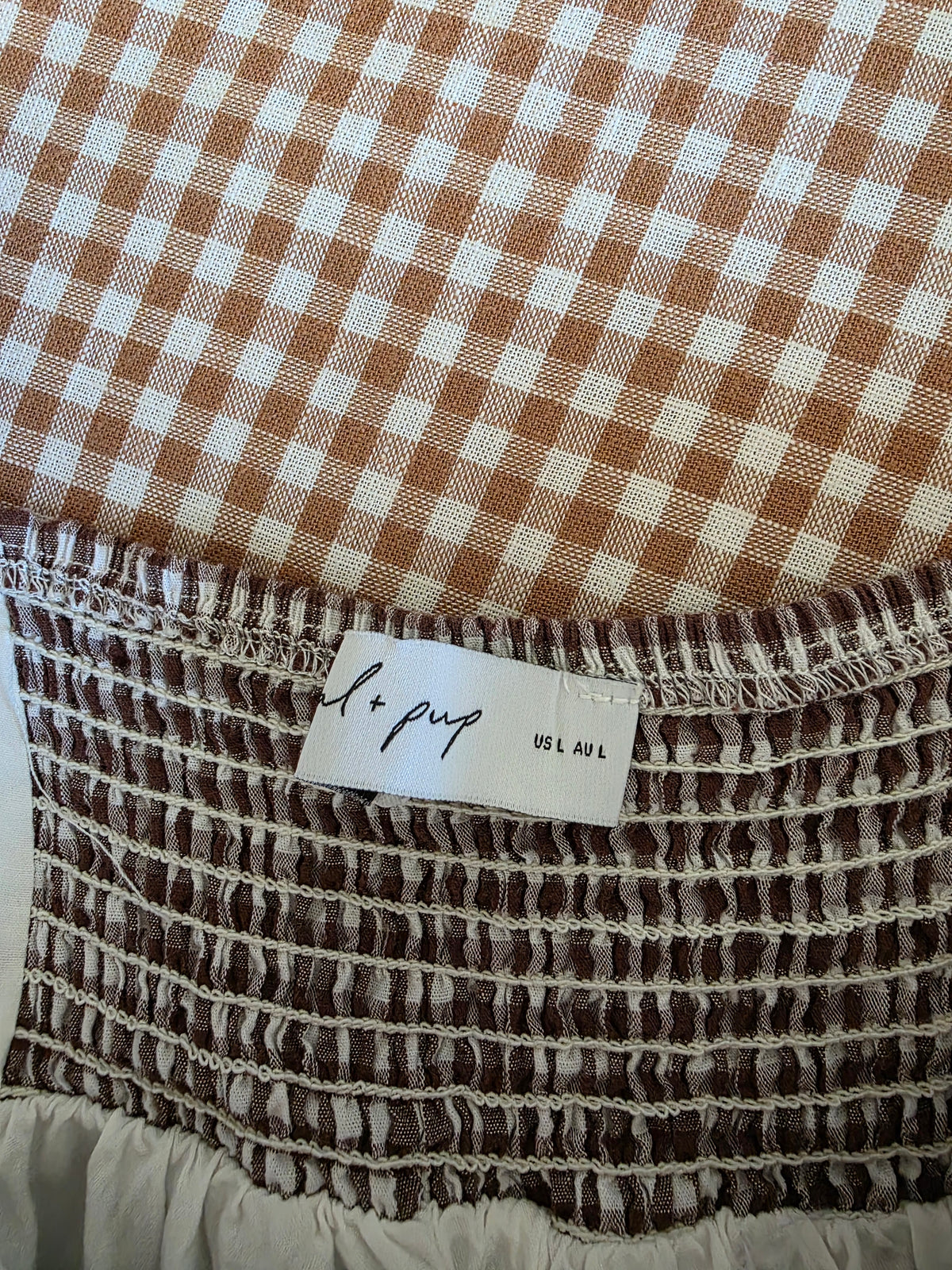 Petal & Pup Gingham Maxi Dress (L)