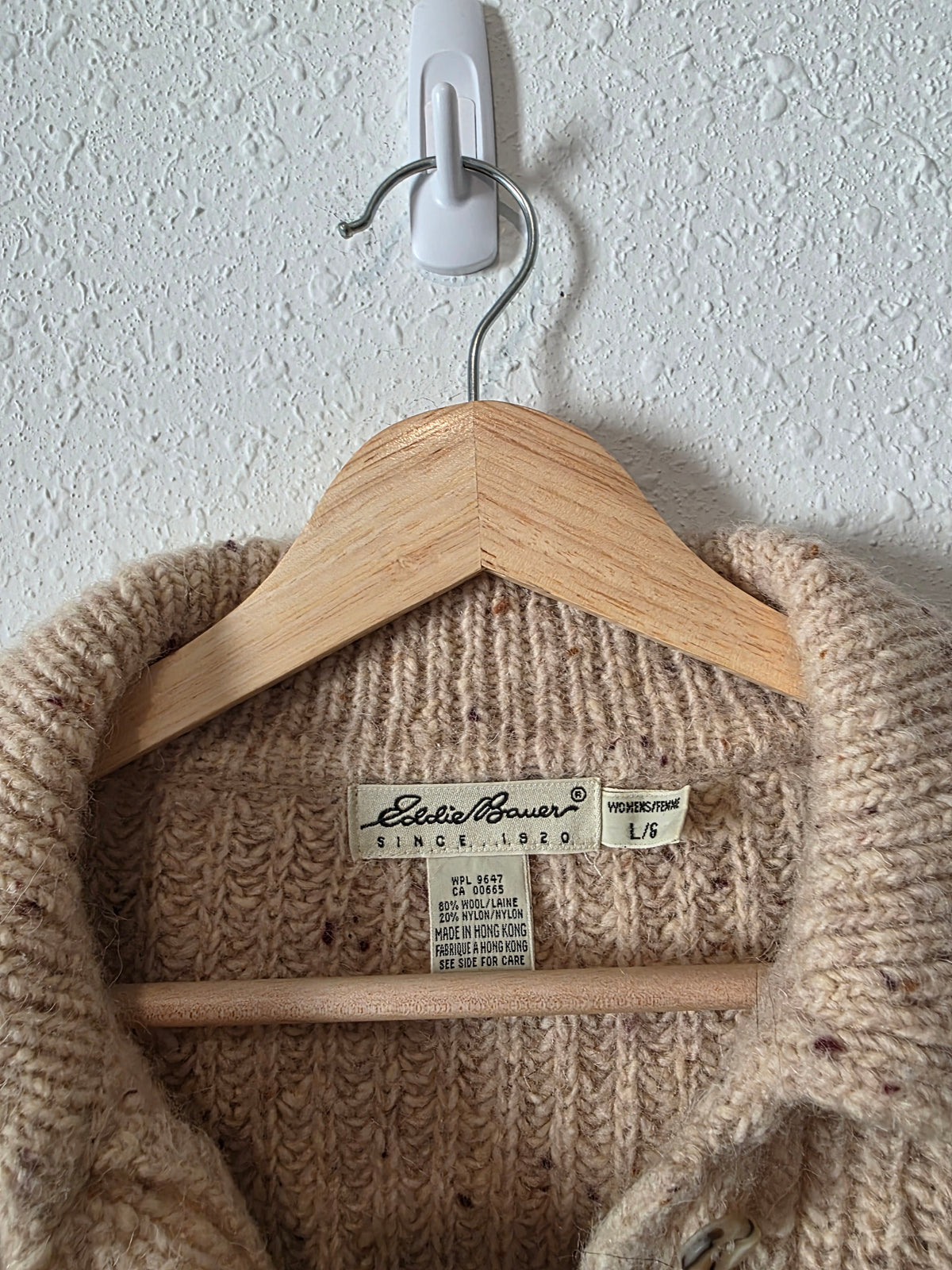 Vintage Eddie Bauer Chunky Wool Cardigan (L)
