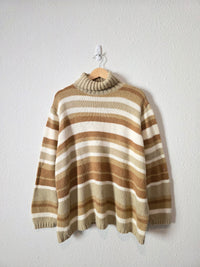 Vintage Striped Turtleneck Sweater (2X/3X)