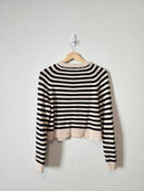 Striped Cotton Knit Cardigan (XS)