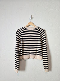 Striped Cotton Knit Cardigan (XS)