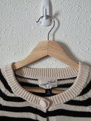 Striped Cotton Knit Cardigan (XS)