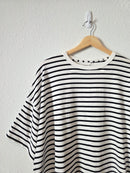 Free People Striped Ruffle Hem Tee (M)