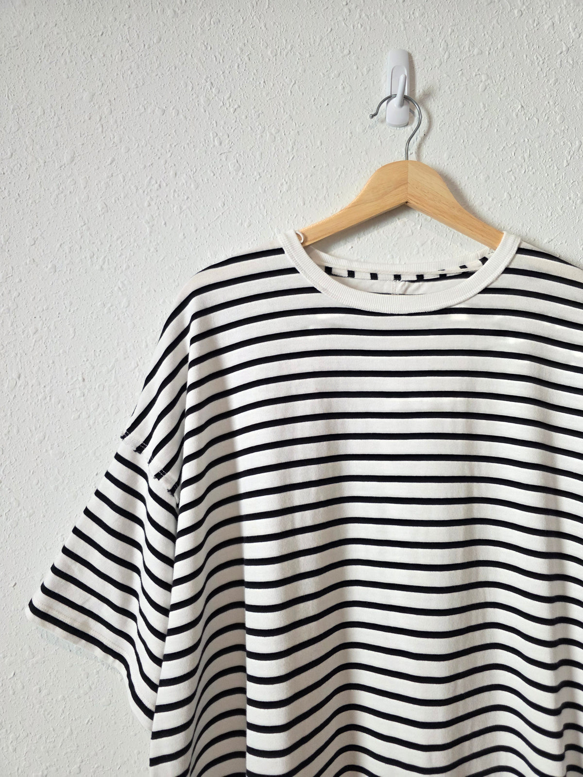 Free People Striped Ruffle Hem Tee (M)