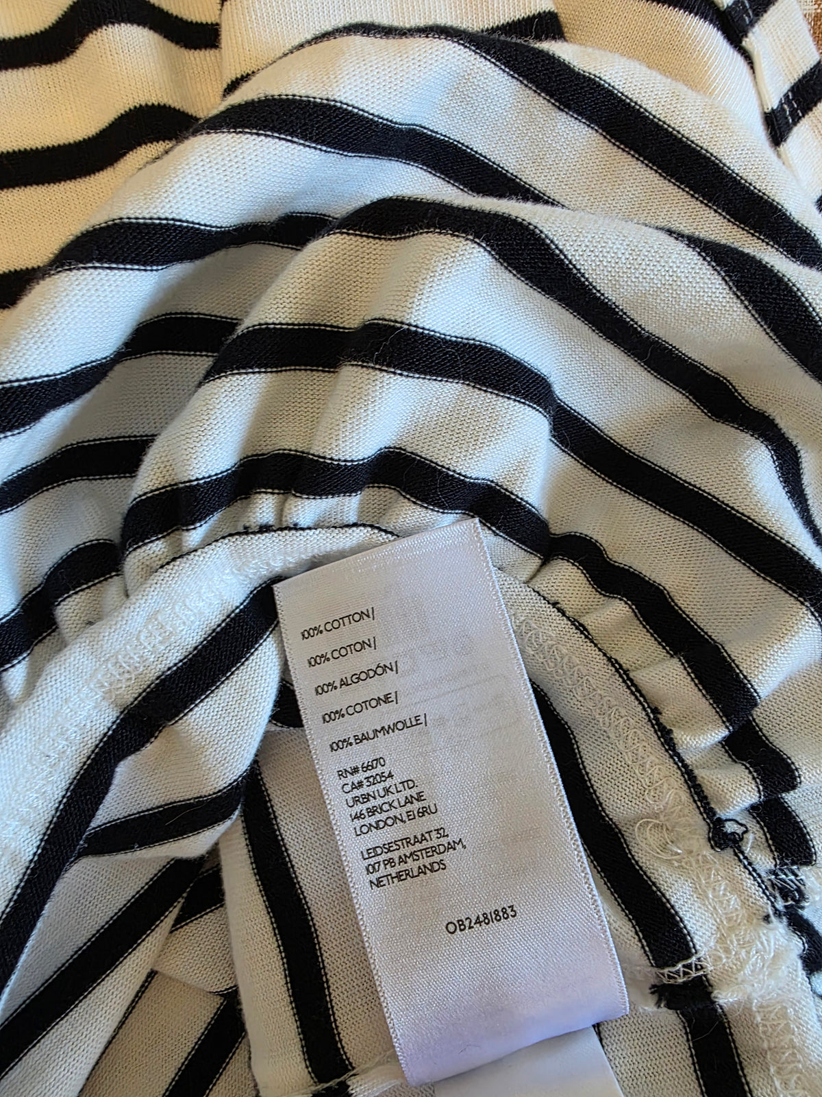 Free People Striped Ruffle Hem Tee (M)