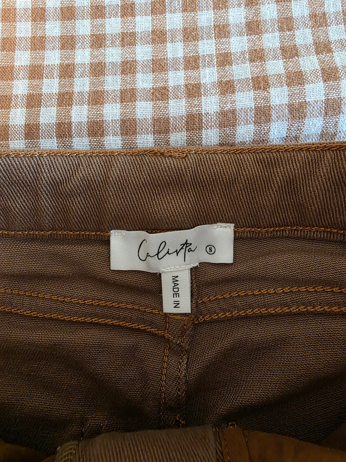 Calista Brown Barrel Jeans (S)