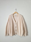Cream Shaker Stitch Cardigan Sweater (XXL)
