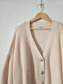 Cream Shaker Stitch Cardigan Sweater (XXL)