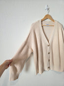 Cream Shaker Stitch Cardigan Sweater (XXL)