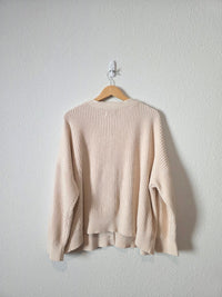 Cream Shaker Stitch Cardigan Sweater (XXL)