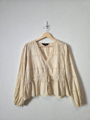 Floral Eyelet Puff Sleeve Top (L)