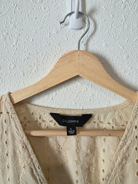 Floral Eyelet Puff Sleeve Top (L)