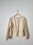 Floral Eyelet Puff Sleeve Top (L)