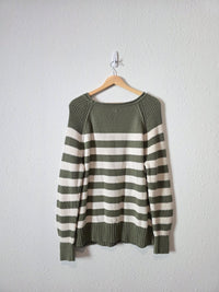 Aerie Striped Cotton Sweater (XS)
