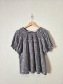 Madewell Floral Gingham Linen Blend Top (XL)