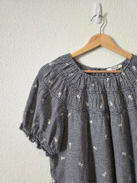 Madewell Floral Gingham Linen Blend Top (XL)