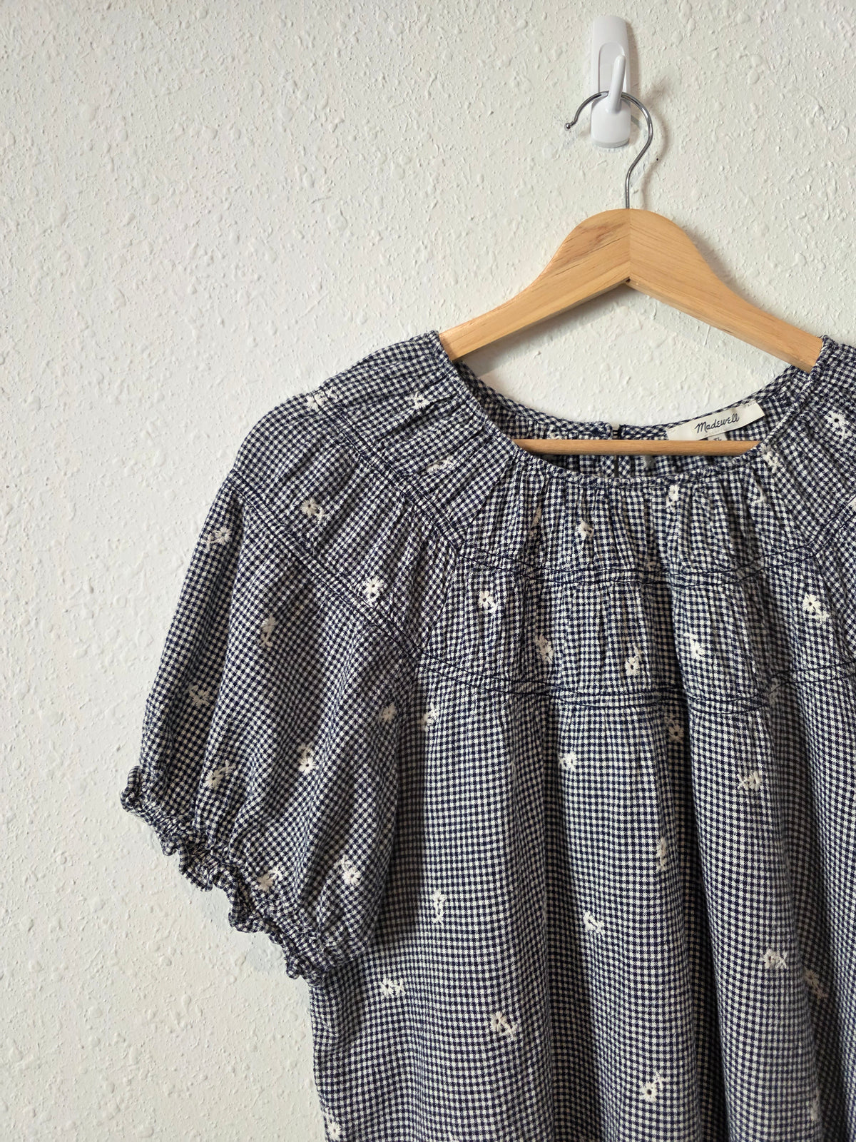 Madewell Floral Gingham Linen Blend Top (XL)