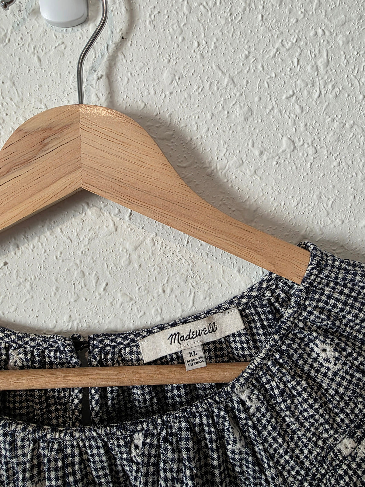 Madewell Floral Gingham Linen Blend Top (XL)