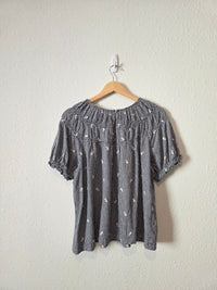 Madewell Floral Gingham Linen Blend Top (XL)