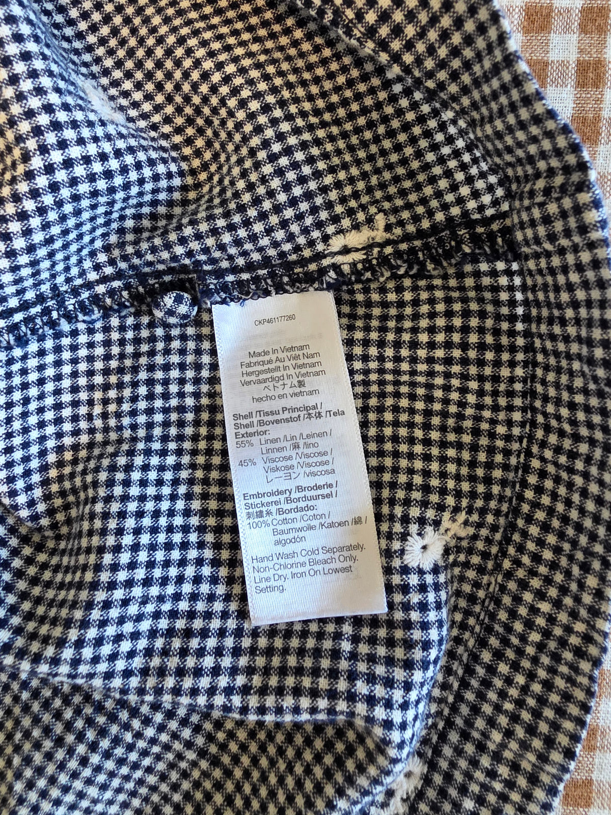 Madewell Floral Gingham Linen Blend Top (XL)