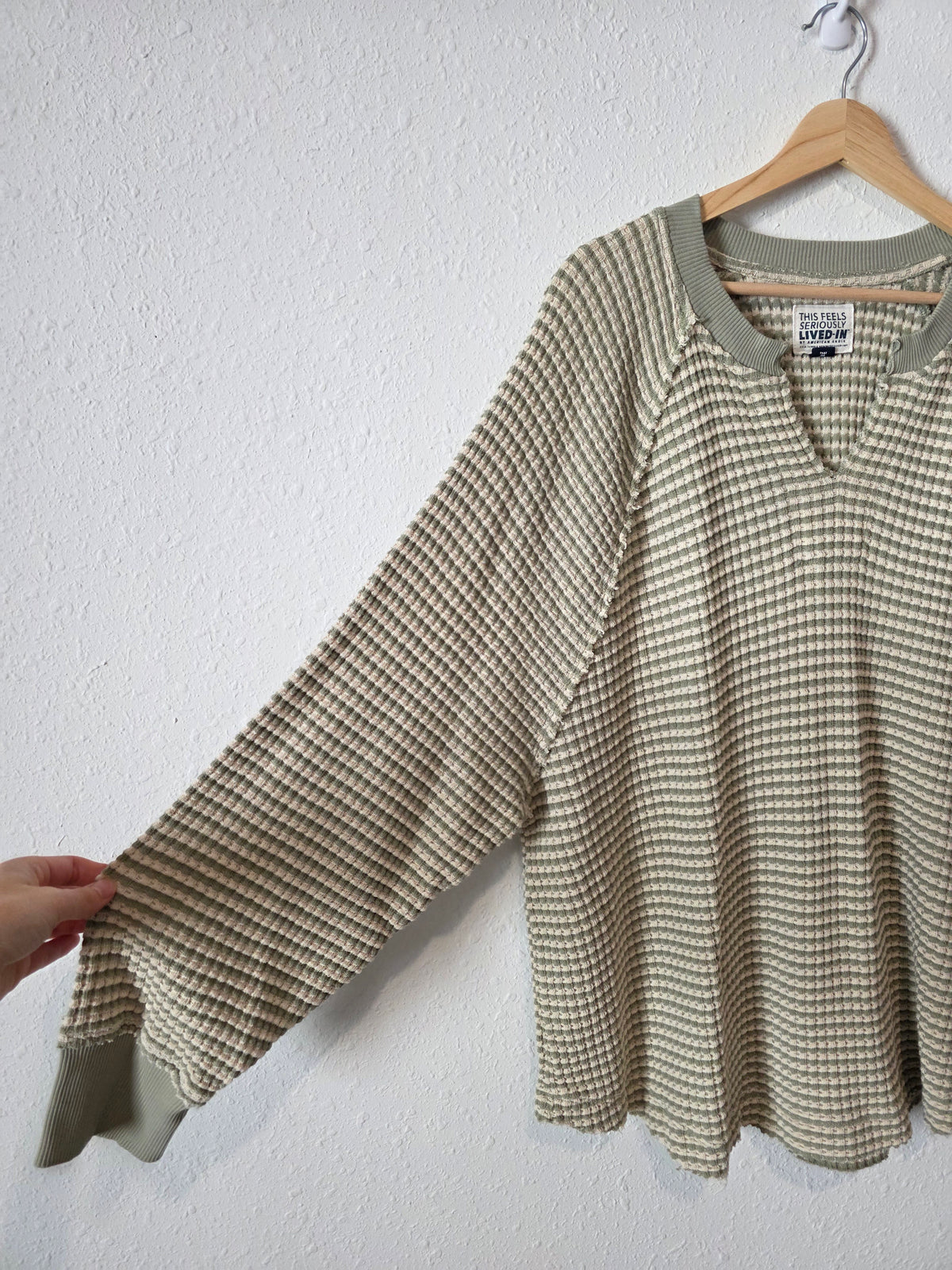 AE Green Striped Knit Top (M)