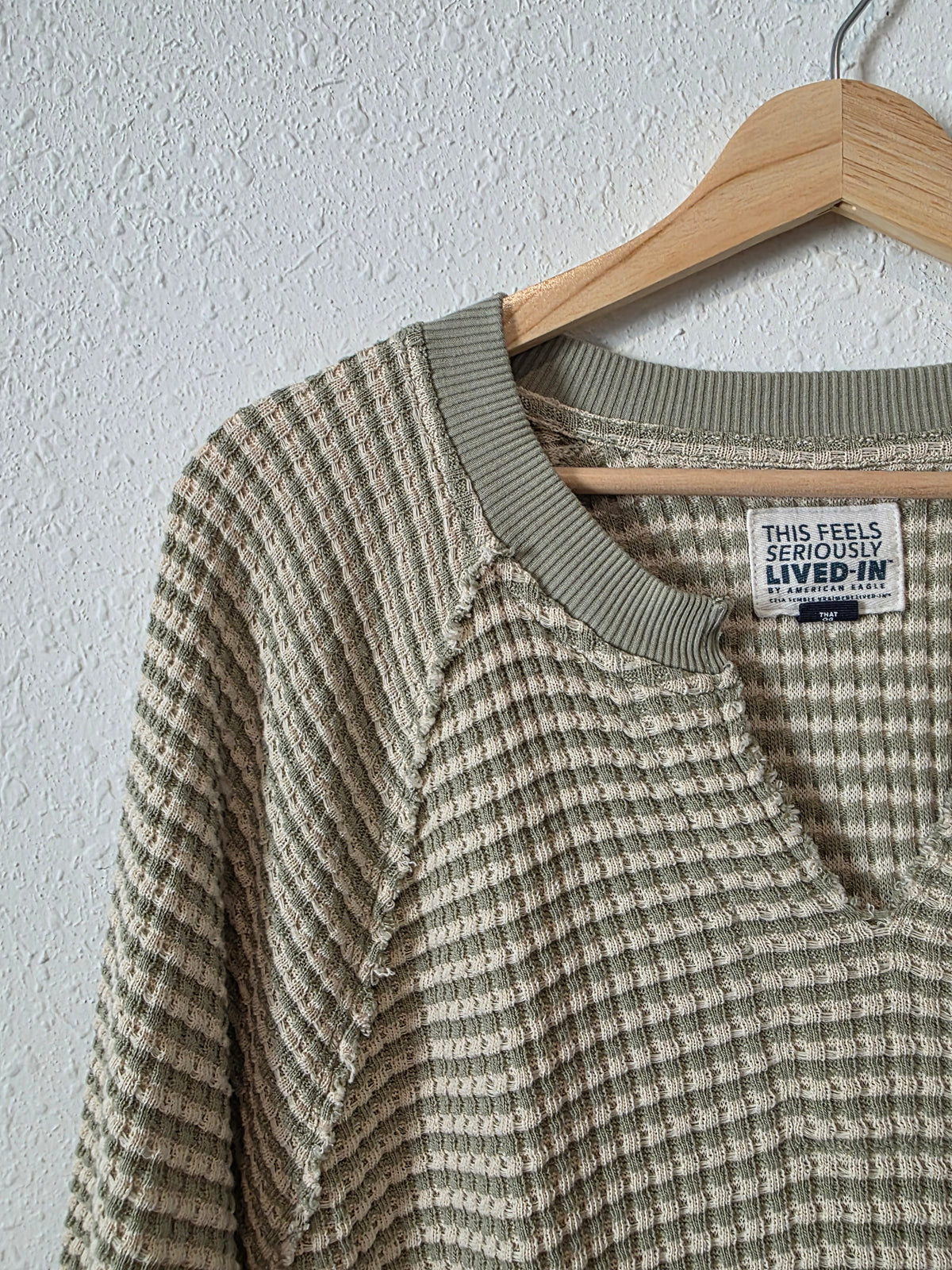 AE Green Striped Knit Top (M)
