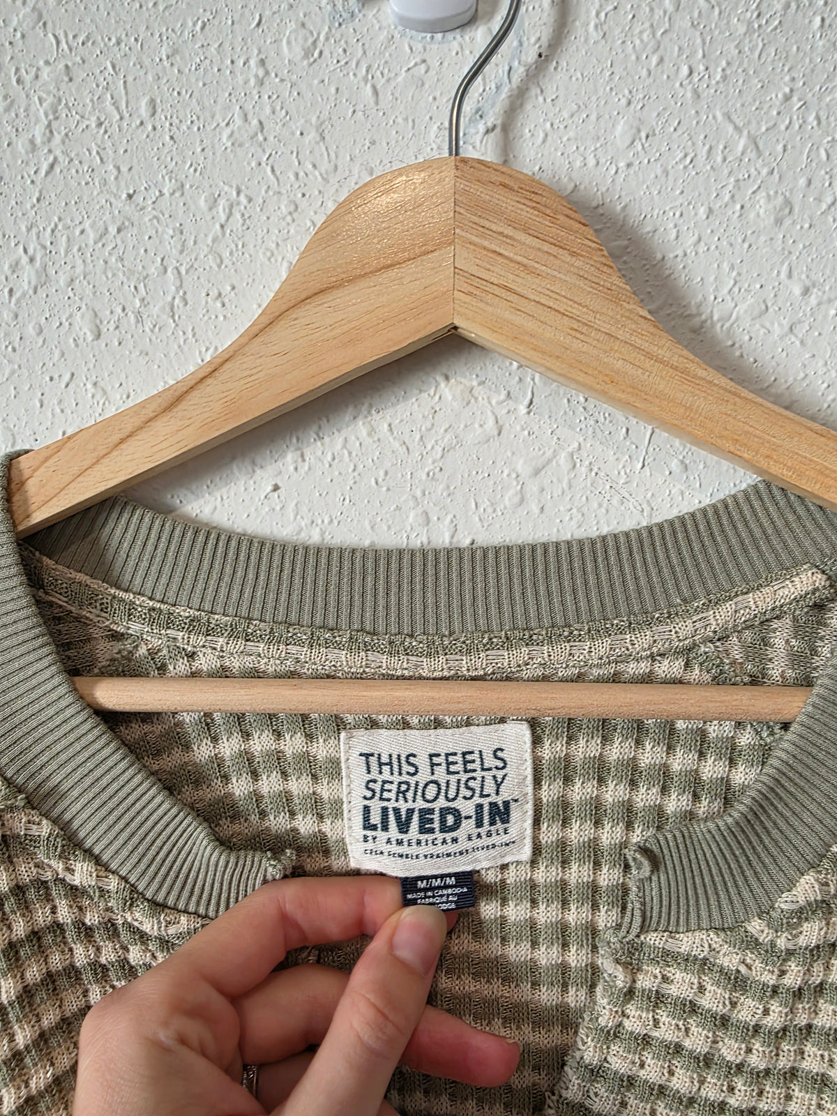 AE Green Striped Knit Top (M)