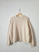 Eddie Bauer Cotton Wool Cable Knit Sweater (L)
