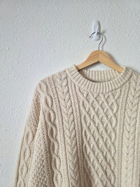 Eddie Bauer Cotton Wool Cable Knit Sweater (L)