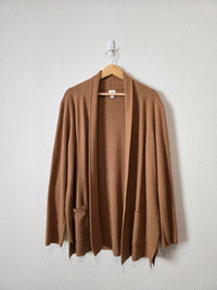 J.Crew Brown Cotton Sweater Coatigan (XL)
