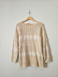 Vintage Floral Embroidered Sweater (M)