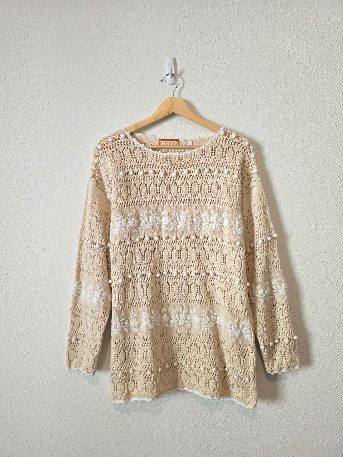 Vintage Floral Embroidered Sweater (M)