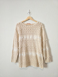 Vintage Floral Embroidered Sweater (M)