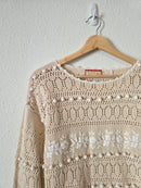 Vintage Floral Embroidered Sweater (M)