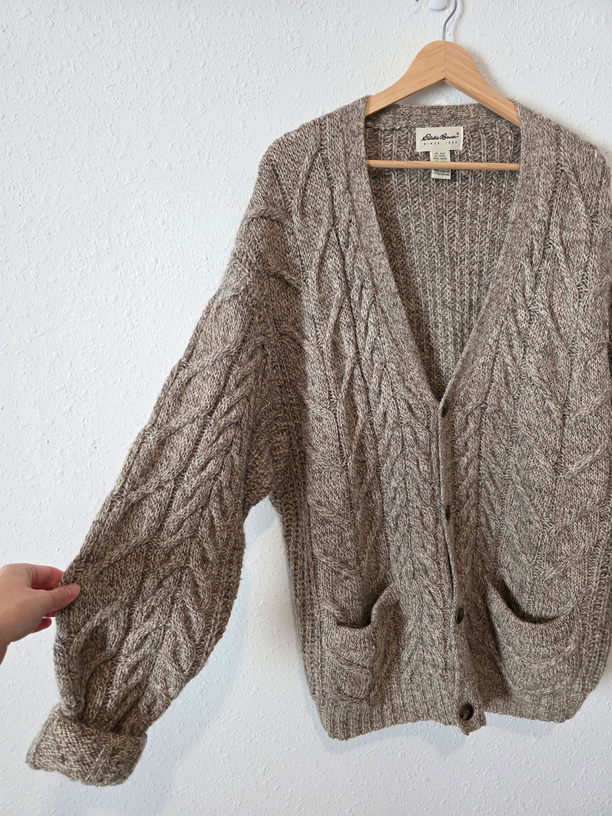 Vintage Eddie Bauer Chunky Wool Cardigan (XL)