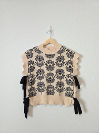 &Merci Floral Tie Sweater Vest (M)