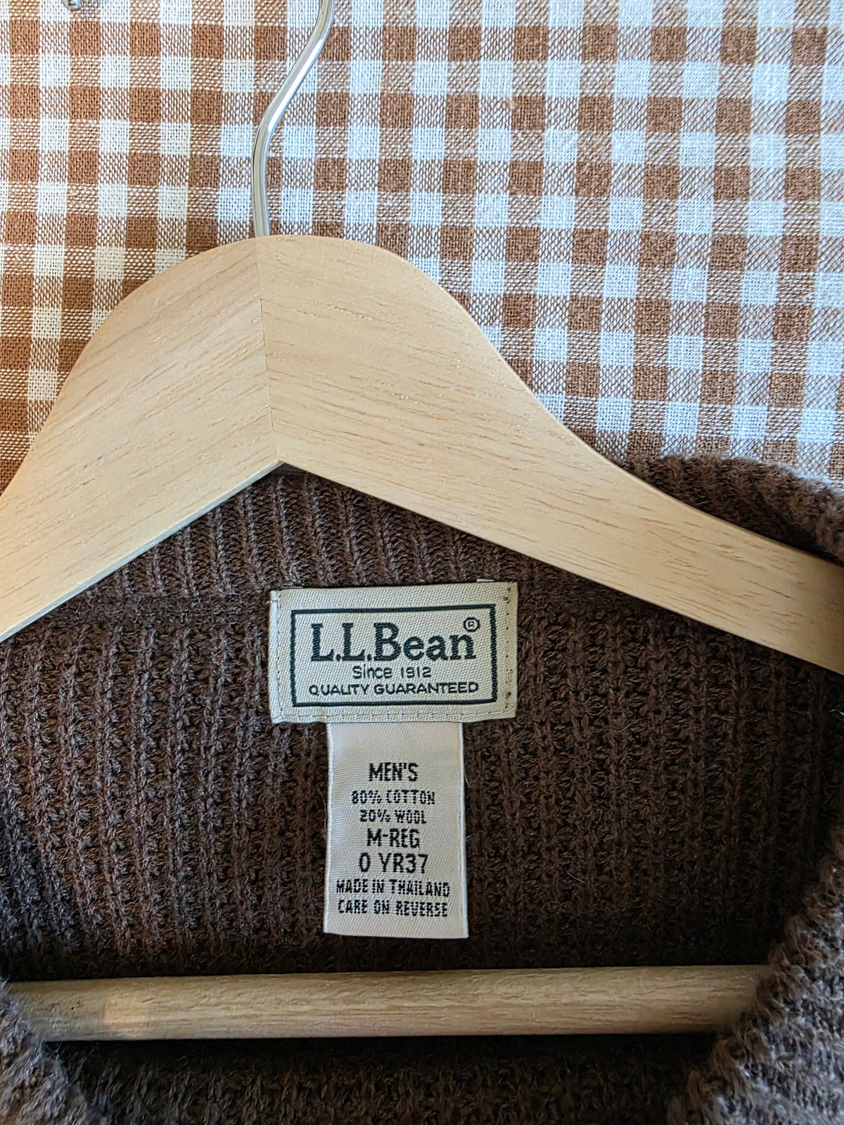 Vintage LL Bean Brown Cotton Wool Sweater (M)
