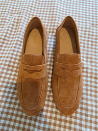 Quince Leather Suede Penny Loafers (6.5)