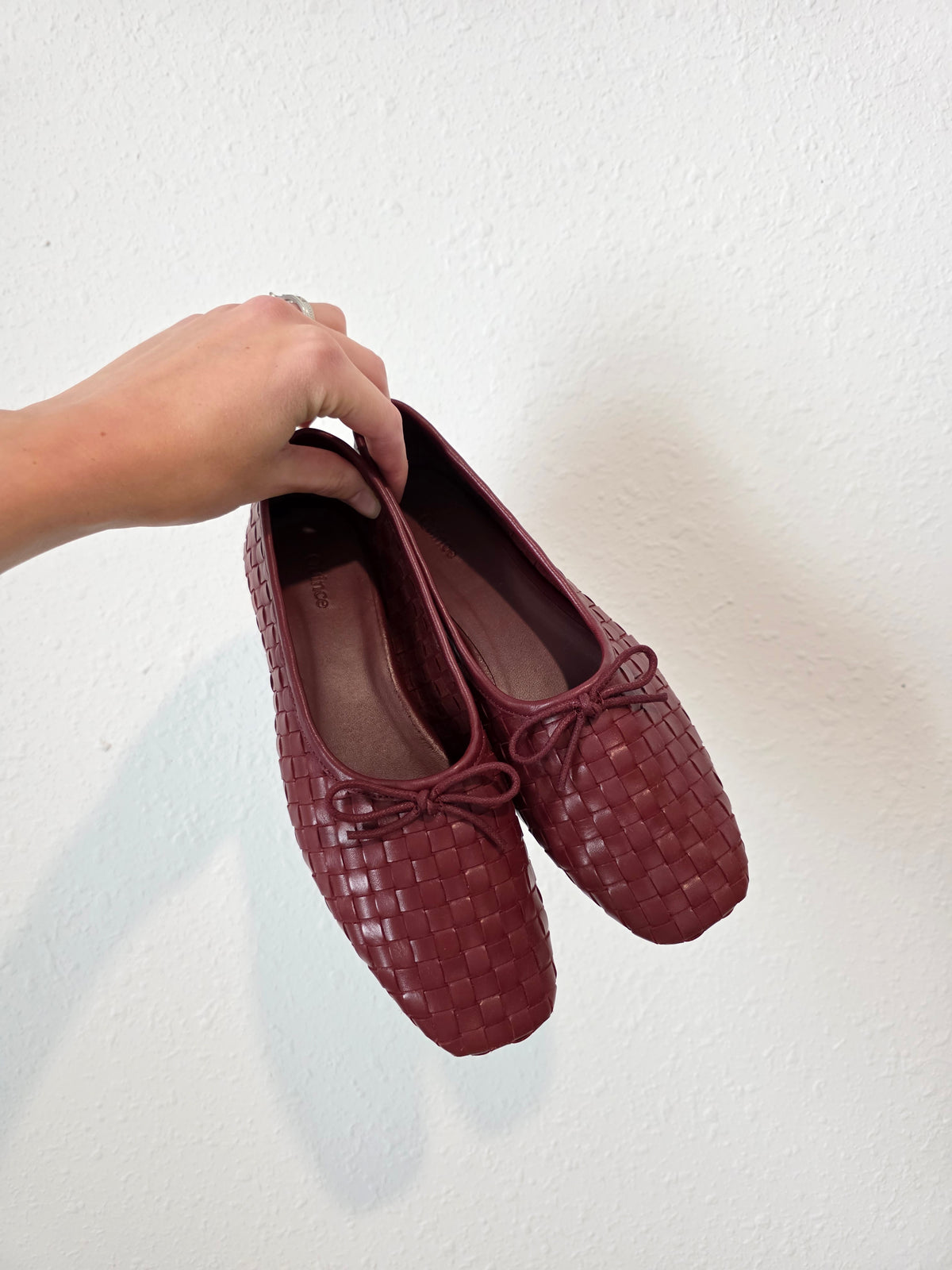 Quince Woven Leather Ballet Flats (6)