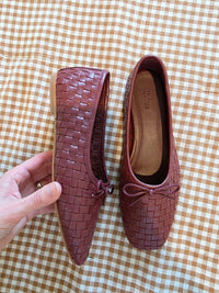 Quince Woven Leather Ballet Flats (6)