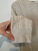 Vintage Cable Knit Cotton Sweater (L)