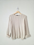 Vintage Cable Knit Cotton Sweater (L)