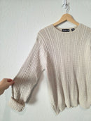Vintage Cable Knit Cotton Sweater (L)