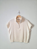 Loft Cable Knit Quarter Zip Sweater (M)