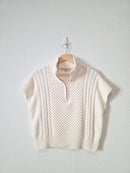 Loft Cable Knit Quarter Zip Sweater (M)